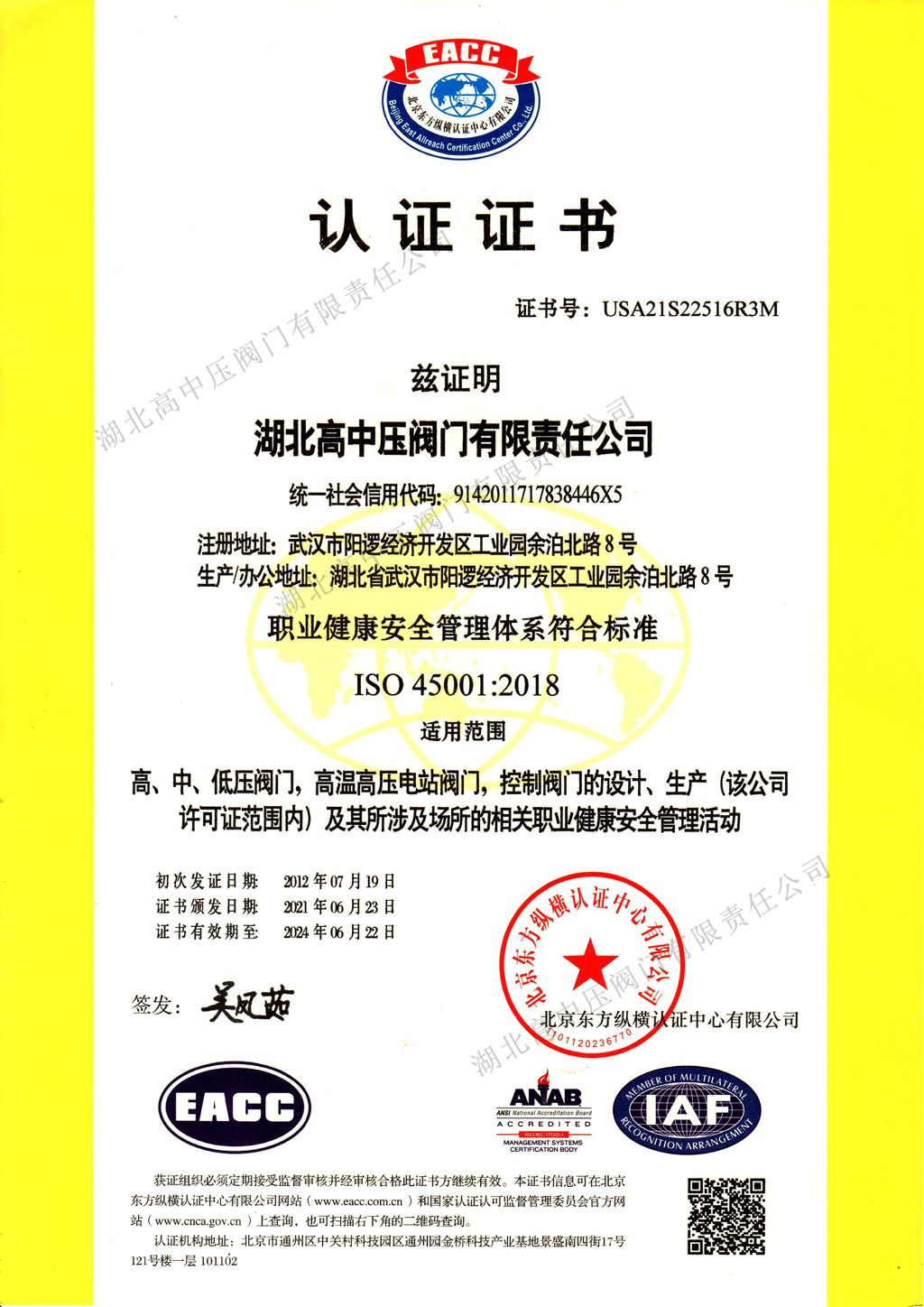 6.1 ISO45001職業健康安全管理體系證書（中文）有效期至2024.06.22 拷貝