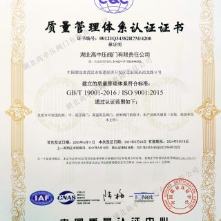 管理體系證書( ISO9001)中文